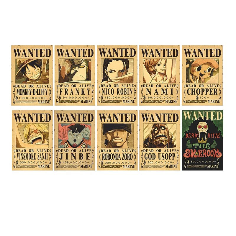 Anime - One Piece - Straw Hat Crew (Luffy, Franky, Robin, Nami, Chopper, Sanji, Jinbe, Zoro, Usopp, Brook) 10 Piece Wall Painting Canvas Art Poster (42x29cm) For Room & Home Decoration Anime - One Piece - Straw Hat Crew (Luffy, Franky, Robin, Nami, Chopper, Sanji, Jinbe, Zoro, Usopp, Brook) 10 Piece Wall Painting Canvas Art Poster (42x29cm) For Room & Home Decoration